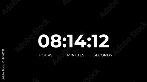 Black circular timer icon indicating nine hours countdown with arrow on white background 9 hours countdowns.