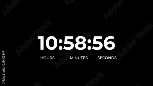 Black circular timer icon indicating twelve hours countdown with arrow on white background 12 hours countdowns.