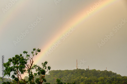 Rainbow across sky