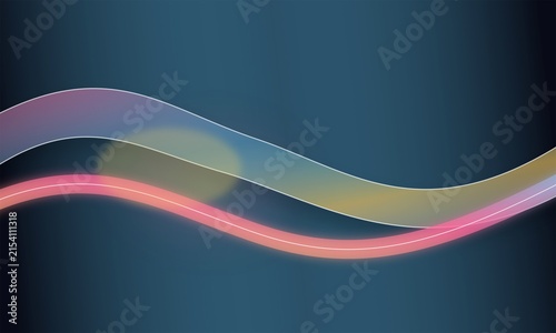 Quadro su tela Abstract colorful wavy lines design with gradient light effects background