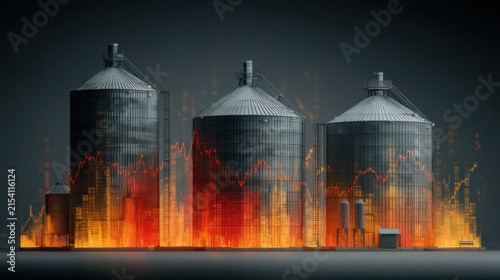 Data and grain silos in a modern setup during a business analysis session