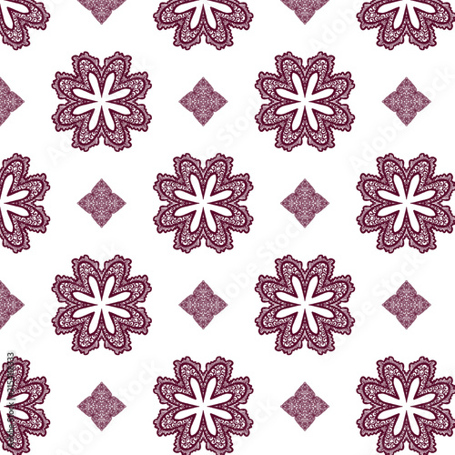 Seamless pattern with lace patterns on a white background