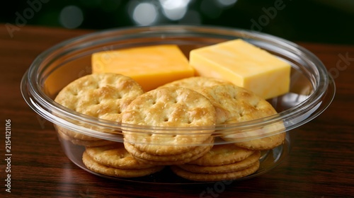 A Delicious Arrangement of Savory Crackers and Creamy Cheddar Cheese Blocks Perfect for Snacking or Entertaining Guests at Any Occasion