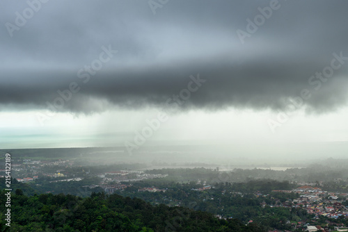 Heavy tropical rain storm