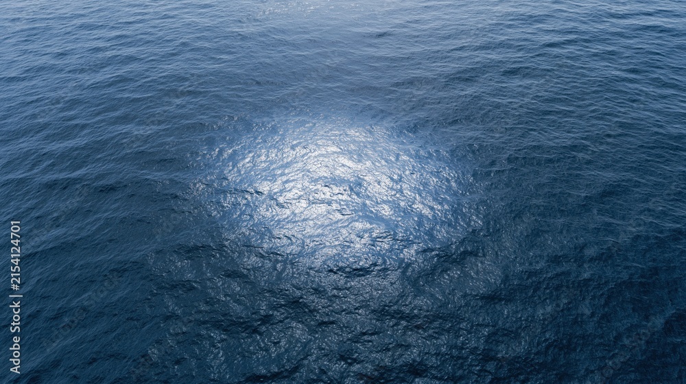 Obraz premium The Sunlit Ocean Surface Reflecting Circular Patch On Deep Blue Water