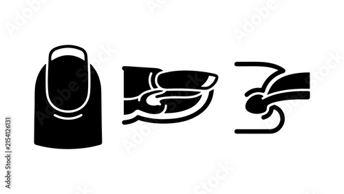 Fingernail Care Treatment and Beauty Manicure Vector Icons