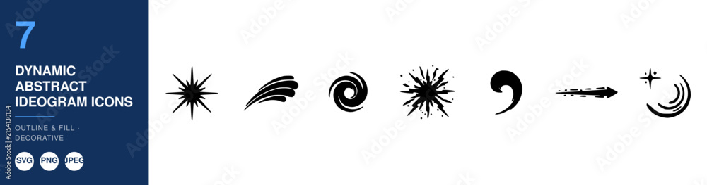 Naklejka premium Dynamic Abstract Ideogram Icons Nameplate Abstract Visual Background with Clean Commercial Design Style