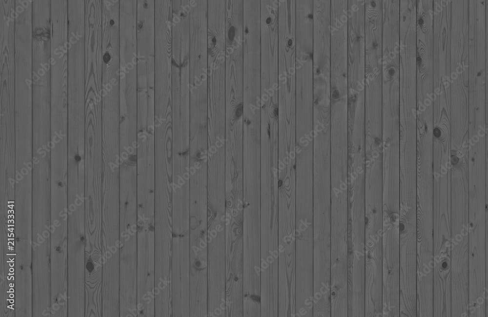 Naklejka premium Dark gray vertical wooden plank texture with distinct natural wood grain patterns running consistently across each panel. 