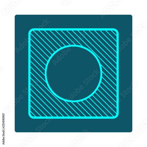 Cuadro en lienzo Complement Set icon: square universal set with circle subset excluded and surrou