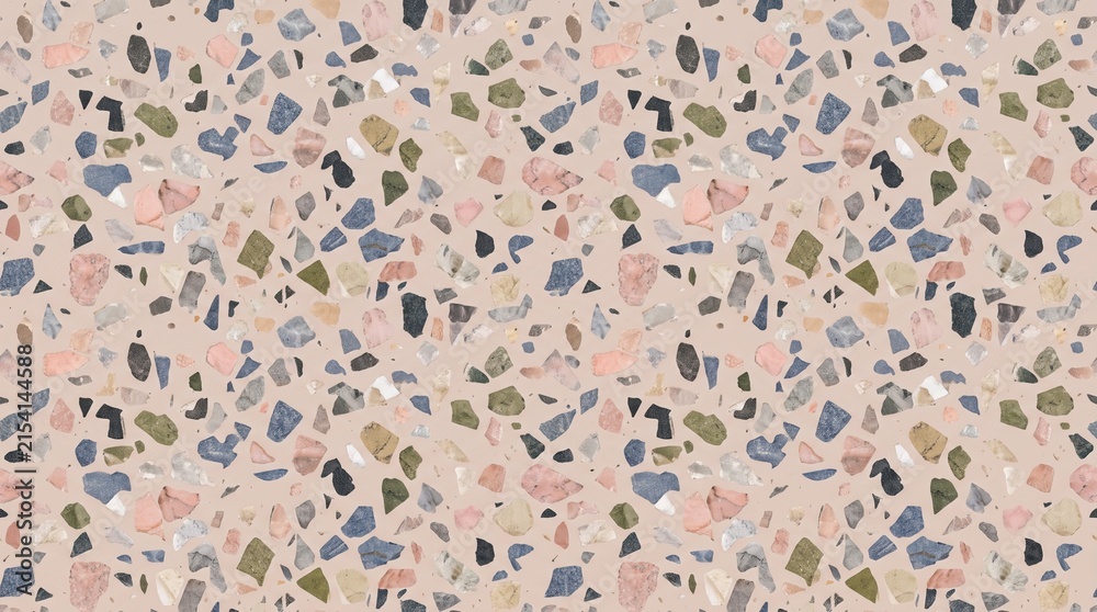Fototapeta premium Classic Seamless Terrazzo Flooring Texture with Pastel Base