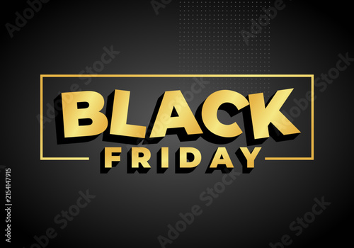 Black Friday Sale Promotion with Bold Golden Typography