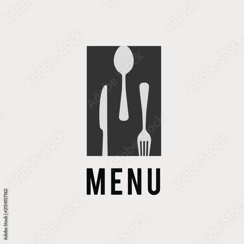 Modern menu icon with cutlery illustration