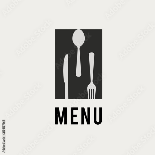 Minimalist Menu Icon With Cutlery Design
