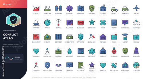 Diverse flat vector icons for business and technology on a white background