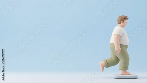 Weight Loss Journey Concept with a Person Stepping on a Scale to Track Progress