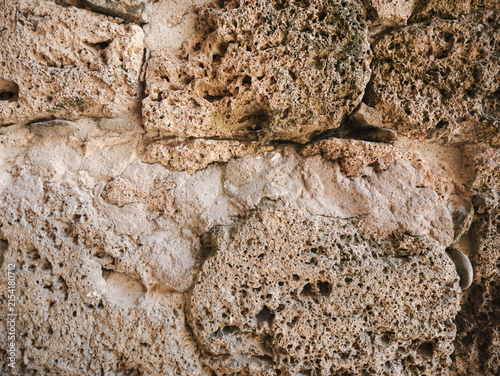 Foto Ancient stone wall texture background medieval fortress architecture historical