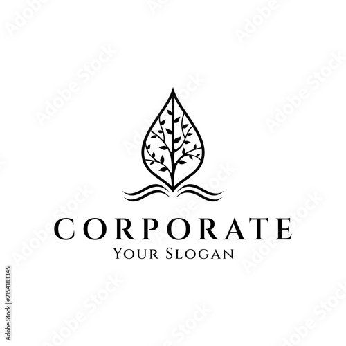 Minimalist Abstract Tree Leaf Logo