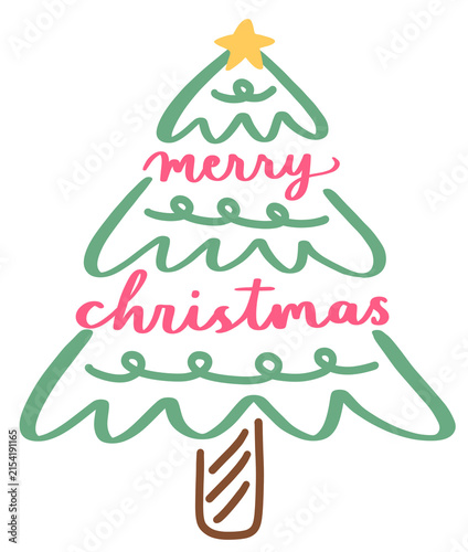 christmas tree doodle abstract shape star decoration
