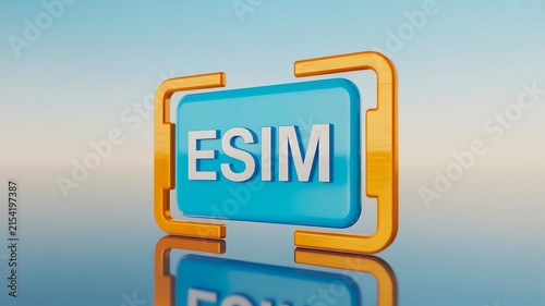 Esim digital sim card symbol representing mobile connectivity and wireless technology