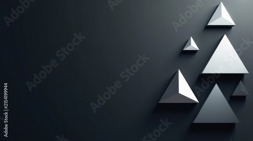 Abstract Dark Background with Silver Geometric Triangles A Modern Design Element for Presentations and Websites