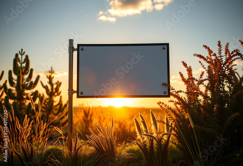 Blank outdoor sign with cop...
