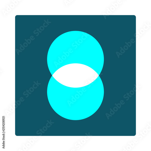 Fotografía Venn Diagram Icon - two overlapping circles with the shared intersection punched