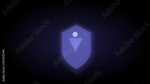 Dark Navy Shield Animation with User Security Icon on Dark Background, Cybersecurity, Identity Protection and Digital Privacy Concept
