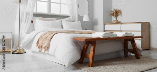 Minimalist bedroom interior...