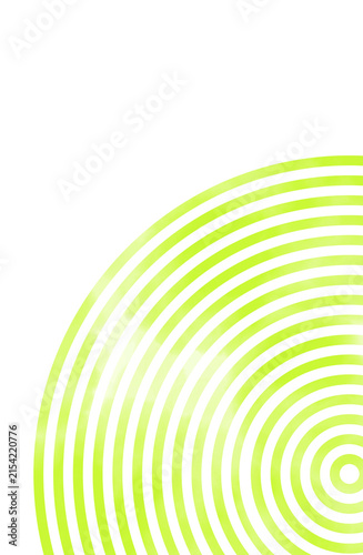 ライムグリーンの水彩同心円ライン背景（透過PNG）｜Lime Green Watercolor Concentric Circle Lines Background (Transparent PNG)