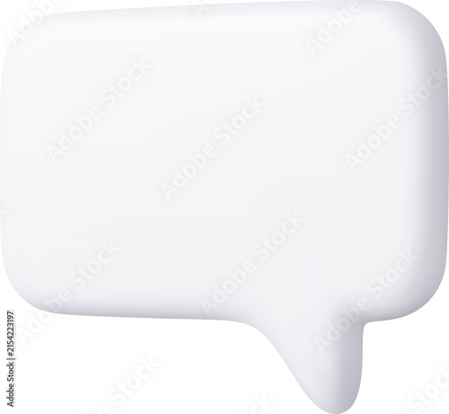 3d Blank speech bubble pin
