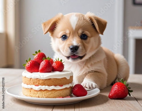 犬とケーキ
