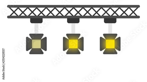 Stage Floodlights animation, Three in line Ellipsoidal Spotlight animated video, Glamour and beauty clip, Haute couture footage, Fashion Show and Exhibition motion graphics
