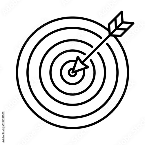 Success and Precision Concept with Arrow Striking Target Center Line Icon