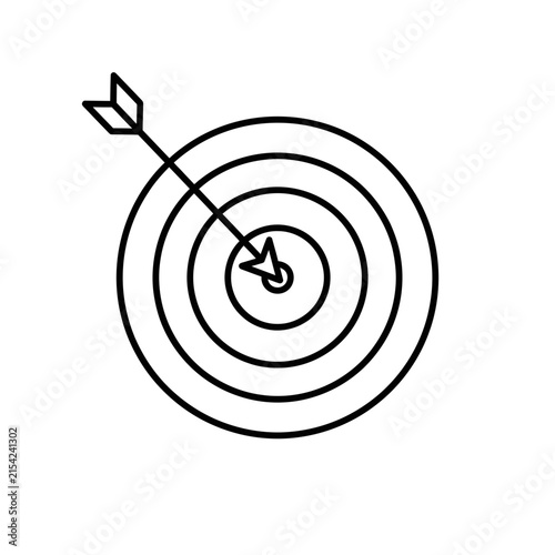 Target with arrow hitting bullseye, symbolizing business success, strategic achievement, and accurate goal attainment