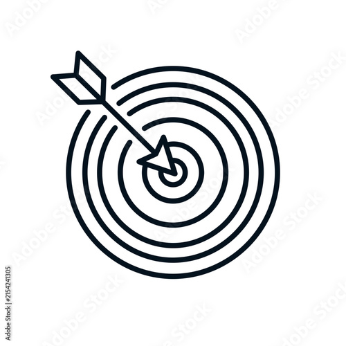 Target with Arrow Hitting Bullseye Icon Representing Goal Achievement and Business Success
