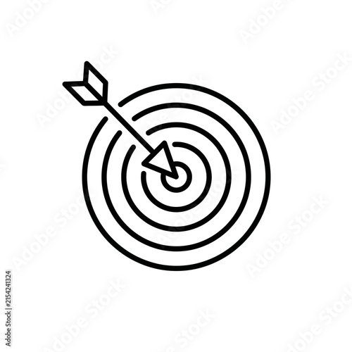 Arrow hitting the bullseye of a target, symbolizing perfect aim, success, and achieving business goals