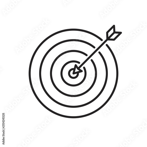 Target with arrow hitting the bullseye, representing business success and goal achievement