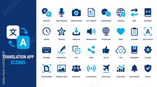 Translation Icon Collection For Language Application.