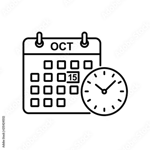 Calendar with marked date and clock icon for scheduling, time management, and event planning concept