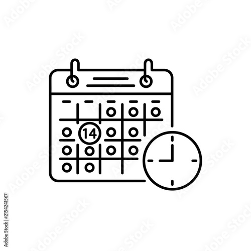 Calendar with circled date and clock icon for scheduling and time management