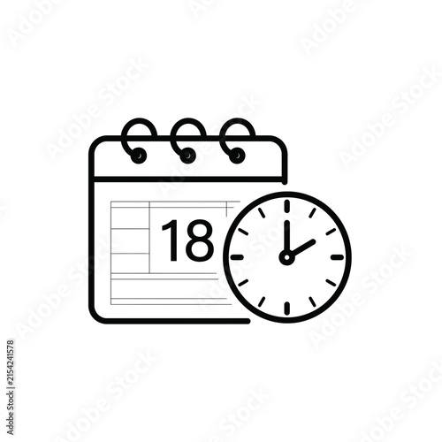 Calendar and clock icon symbolizing time management, scheduling, and important deadlines.
