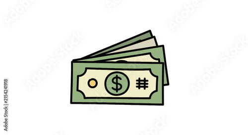 Stack of Generic Green Dollar Banknotes