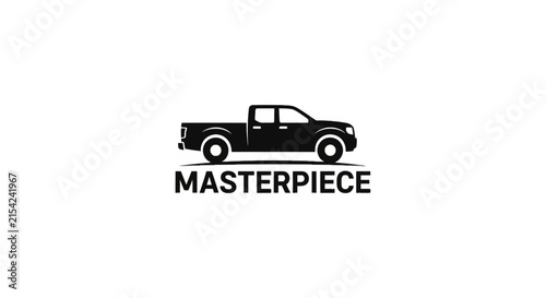 Modern Pickup Truck Silhouette Logo Template