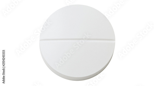 Canvas Print Round white pill with a dividing line, isolated on transparent background
