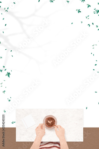 Canvastavla Coffee lover leaves png frame
