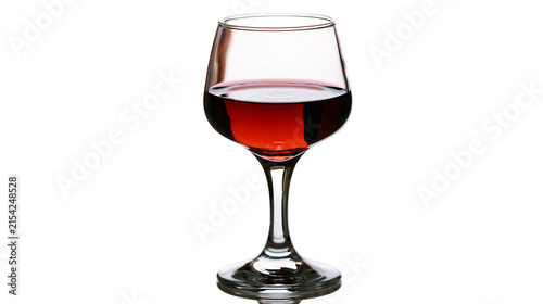 Картината върху платно Clear glass goblet filled with deep red wine, isolated on transparent background
