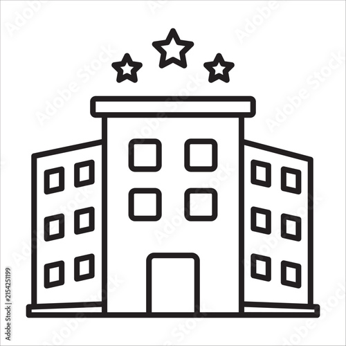 Hotel building hospitality outline vector icon