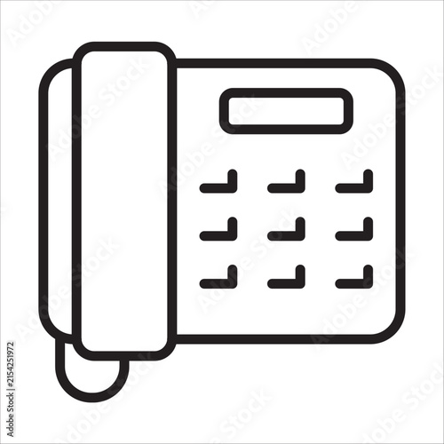 Hotel room telephone outline vector icon
