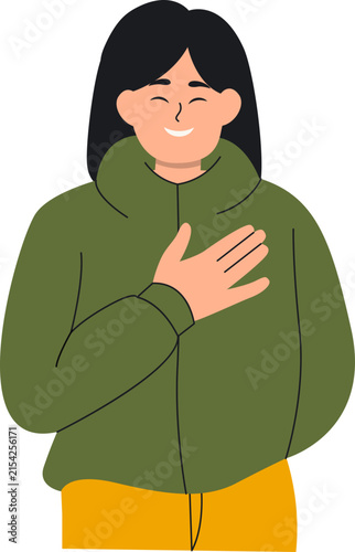 Illustration of a Woman Love Themselves in Cartoon Design.