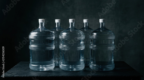 Large water container emergency water supply preparedness plastic bottle clean water storage survival transparent liquid safety health hydration